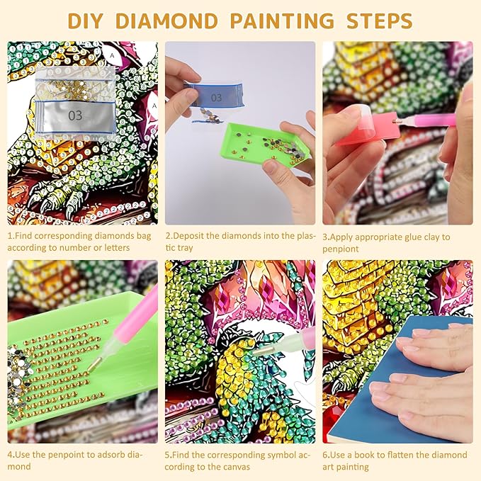 SENQAO Dragon Hanging Diamond Art Painting Kits for Adults Beginners, 5D Special Shape Diamond Art Kits, Dragon Crystal Rhinestones Diamond Gem Art Painting for Home Garden Wall Decor