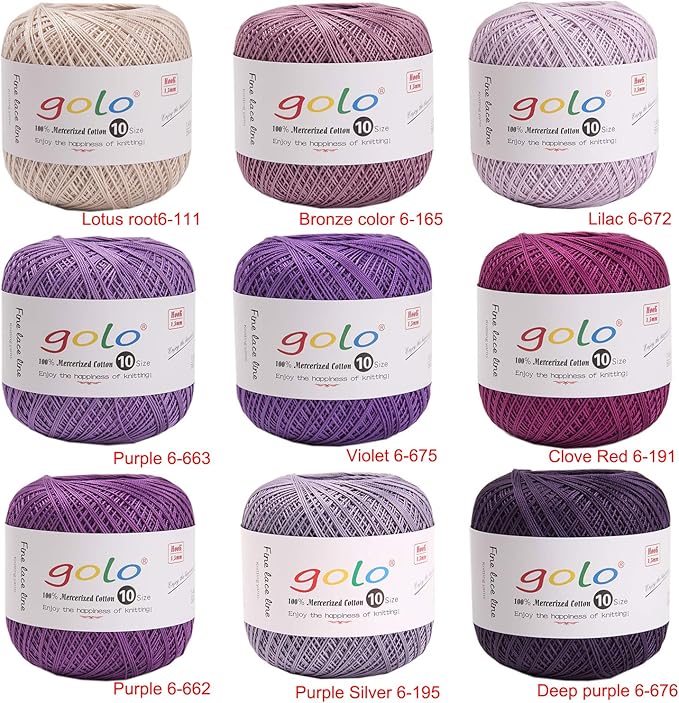 golo Crochet Thread Size 10 for Beginners Crochet Yarn for Hand Knitting Waterbird Blue 612