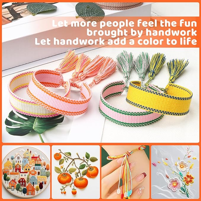 14 Skeins Embroidery Floss, 8m Orange Embroidery Thread, Cross Stitch for DIY Making, Embroidery Crafts