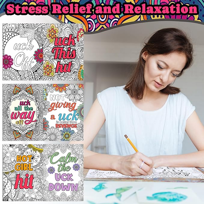 Liliful 144 Pcs Coloring Book Bulk for Adult DIY Art Stress Relief Drawing Book with Patterns, Goodie Bag Filler and Holiday Gifts