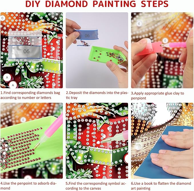SENQAO Squirrel Diamond Art Hanging Kits for Adults Kids, Christmas Diamond Art Suncatchers, 5D Special Shape Diamond Painting Pendant Window Ornament Gifts for Home Garden Door Wall Decor