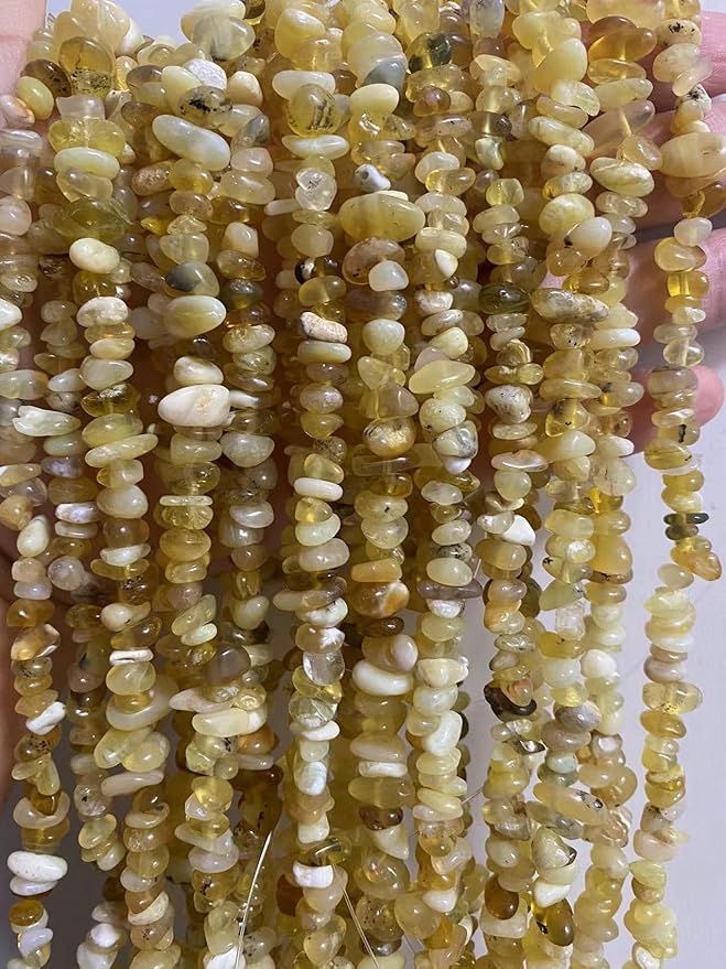 5-8mm Natural Yellow Opal Gemstone Chips Beads Healing Crystals Waist Bracelets Necklace Kit Irregular Stone DIY Crafts Design Jewelry Making