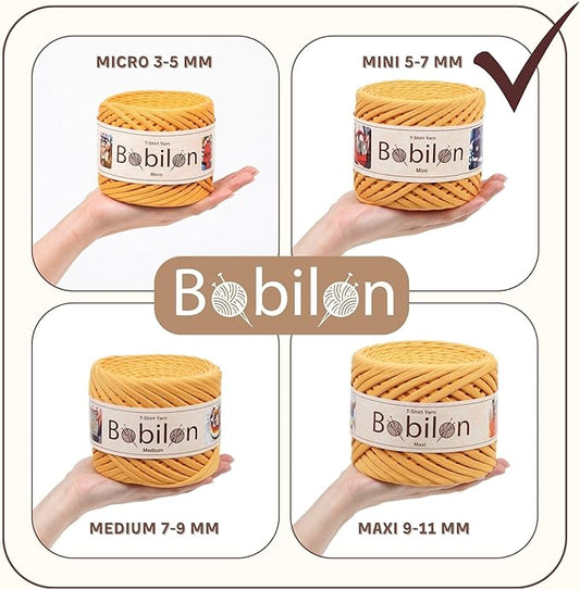 T-Shirt Yarn – 5-7 mm Jersey Ribbon for Crochet, Knitting, Macrame, DIY Crafts – 100 m / 110 Yards – Cotton Fettuccini Zpagetti Thread – Ideal for Bags, Rugs, Baskets – Sweet Brownie