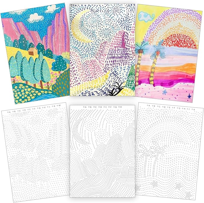 Dot Art for Adults-Coloring Book with 30 Patterns for Relaxation and Stress Relief- Dot-by-Letter-Art Meditations,Adult Coloring Books,Activity Book for Adults,Womens,Teens(Not Including Marker)