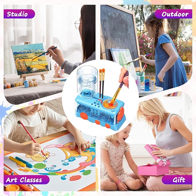 New Paint Brush Cleaner Tool,Brush Rinser Cup Painting Running Water Circulation Art Supplies for Acrylic,Watercolor and Water Based Creative Gift for Adult Artist Beginners Kids