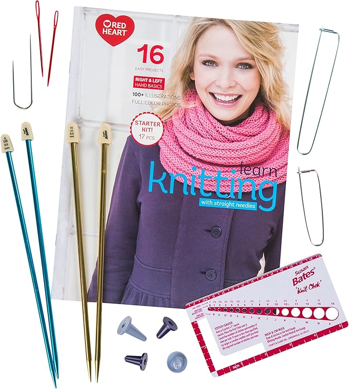 Red Heart, How to Knit Kit, My Knitting Teacher, Learn to Set