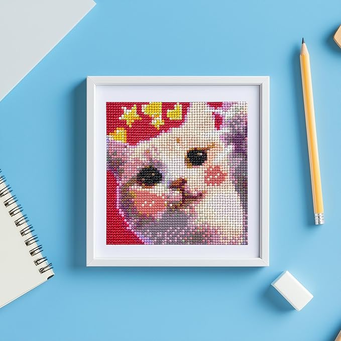 LuwoArte 6 Pack Diamond Painting Kits for Adults – Featuring Meme Kittens and Cute Cats – Full Drill DIY Paint Gem Art for Adults – Brilliant 5D Diamond Painting Kit–Relaxing Craft for Home Wall Décor