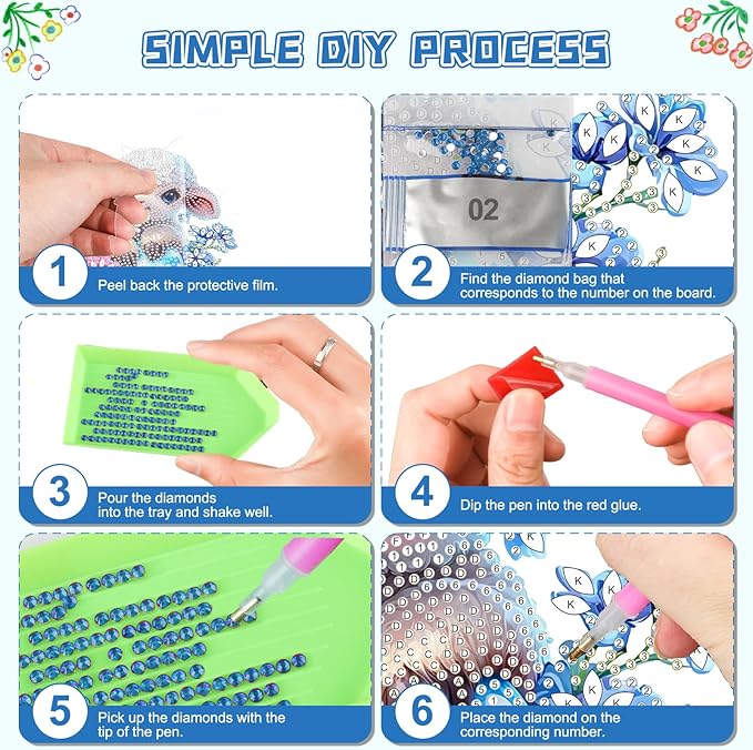 KEYIFA Lamb Hanging Diamond Art Painting Kits for Adults and Kids Age 8-12, 5D Special Shape Diamond Dots Kit Easter Crystal Gem Painting Art Crafts for Window, Wall, Door, Garden Decor