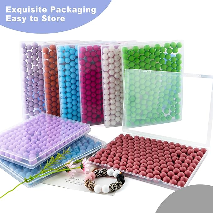 Silicone Beads, 150Pcs 15mm Round, Metall White for Keychain Making, Bracelet Making, Necklace Making and Pens
