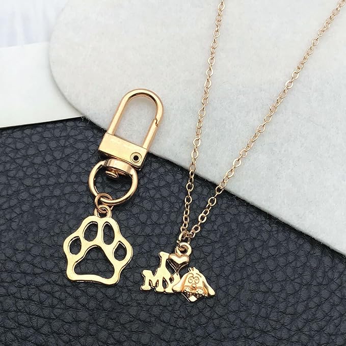 100pcs Craft Supplies Pet Dog Animals Charms Pendants for Crafting Jewelry Findings Making Accessory for DIY Necklace Bracelet (KC Golden sn860)
