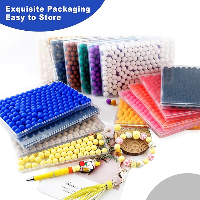 160Pcs 12mm Silicone Beads for Keychain Making Bracelet Necklace, Bulk Round Silicone Beads for Pens(Royal Blue)