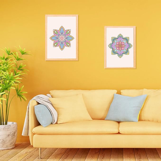 Mandala Coloring Book for Adults 41 Unique Single Sided Patterns and 9 Blank Pages with 12 Colored Pencils Set 130GSM Thick Paper Stress Relief & Mindfulness Gift for Women Men, 8.5 X 11in