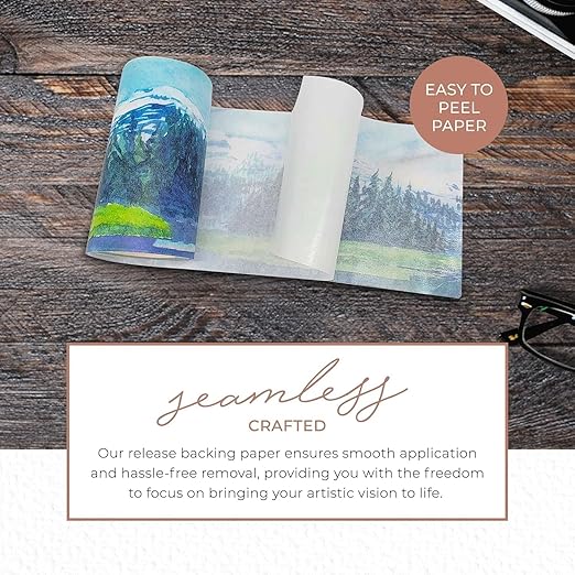 Serenity Fair Washi Tape – Mediterranean Tile Pattern, Extra Wide 4 Inch Scrapbook Supplies for Scrapbooking, Journaling, Stickers, Craft Paper, and DIY Scrapbook Tape Roll (Delft Blue Tiles)