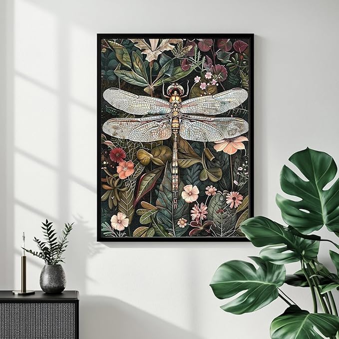 Paint by Numbers Kit for Adults Beginners, Dragonfly Paint by Numbers, DIY Dragonfly Acrylic Painting on Canvas for Home Wall Art Decor Gift 16x20 inch