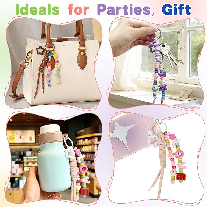 VvLons 183 Pcs Paracord Keychain Making Kit, 52 Pcs 20mm Large Alphabet Beads