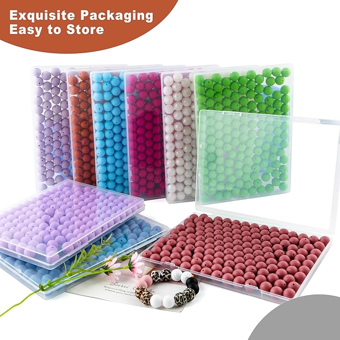 150Pcs 15mm Silicone Beads for Keychain Making Bracelet Necklace, Bulk Round Silicone Beads for Pens(Rust Brown)
