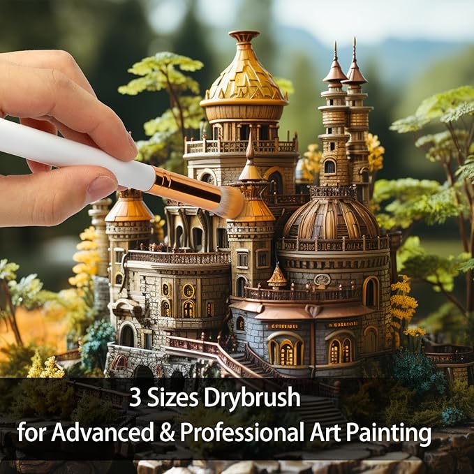 UNIMEIX Mini Blending Brushes for Card Making, Dry Miniature Painting Set Background Blender Paint Brushes Small Detailed Paint Brushes (4 Pack)