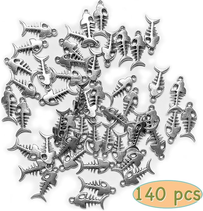 Heather's cf Silver Sea Charms – Antique Pendants, Non-Tarnish, Lead-Free & Nickel-Free, Bulk Ocean Animal Charms for DIY Jewelry, Bracelets, Necklaces, Earrings, Beach Craft Supplies (Sea Animals)