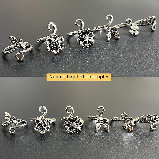 6 PCS Crochet Tension Ring Cat Crown Butterfly Elephant Sunflower Adjustable Yarn Rings Tools Crochet Accessories Gifts for Crochet Lovers