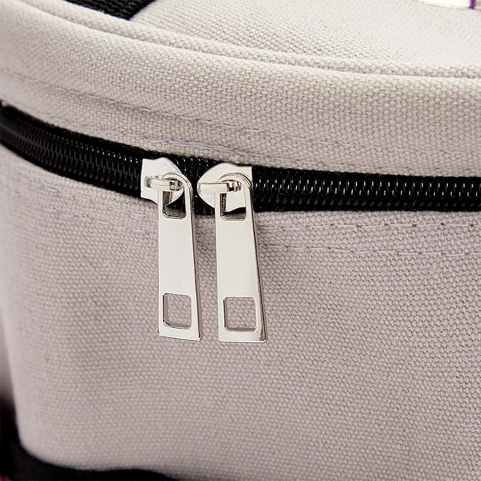Juvale Knitting Bag - Separate Divided Yarn Holder - Portable Yarn Bag for Travel - Crochet Hook & Needle Holder - Multi-Colored, 100% Cotton, 11.8 x 9.8 In