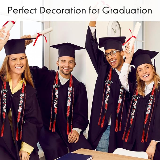 YLOLUL 16 Pcs Graduation Leis 2026 Graduation Candy Lei Kit with Honor Cord Class of 2026 Graduation Ribbon Money Lays Necklace Graduation Gift Party Accessories for Women Men