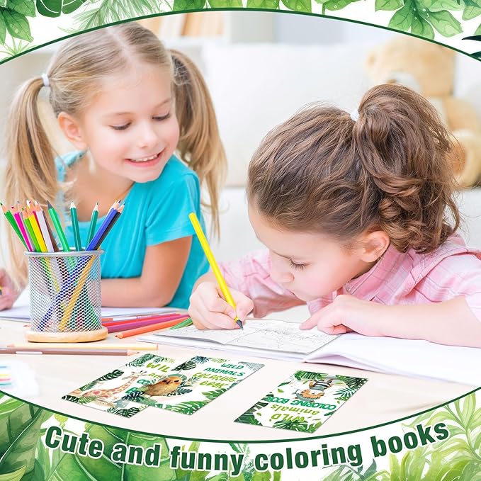 iliful 144 Pcs Wild Animals Coloring Book Bulk DIY Art Stress Relief Drawing Book with Wildlife Patterns for Adults, Party Favors, Goodie Bag Filler and Holiday Gifts