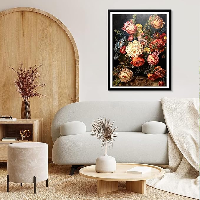 Flower Paint by Numbers Kit for Adults, Flower Paint by Numbers Kit for Adults Beginner, Adult Paint by Number Kits for Gift Home Decor 16''W x 20''L