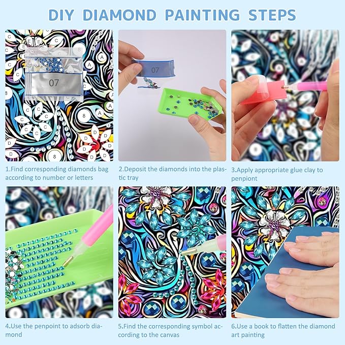 SENQAO Cat Hanging Diamond Art Painting Kits for Adults Beginners, 5D Special Shape Diamond Art Kits, Cat Crystal Rhinestones Diamond Gem Art Painting for Home Garden Wall Decor