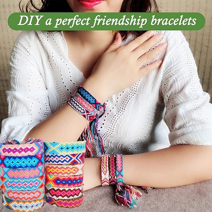 XMZCOLA Embroidery kit for Beginners Adults,1200 Pcs + Friendship Bracelet String Kits with Storage Box,95 Colors Embroidery Thread and 1000 Crafts Beads,Embroidery Floss and Accessories