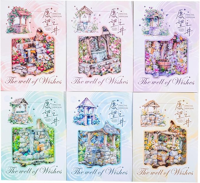 60Pcs The Well of Wishes Series PET Scrapbook Stickers, Flowers Bloom Story Stickers Kit for Scrapbooking, Junk Journal Ephemera, DIY Crafts Waterproof Journaling Supplies
