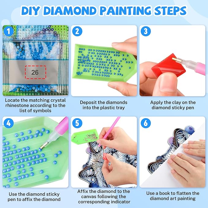 Bowetile Wolf Diamond Art Hanging Kits for Adults, 5D Special Shape Diamond Painting Animals Kits, Animal Gem Art Suncatchers Painting Pendant Ornament for Home Garden Wall Decor