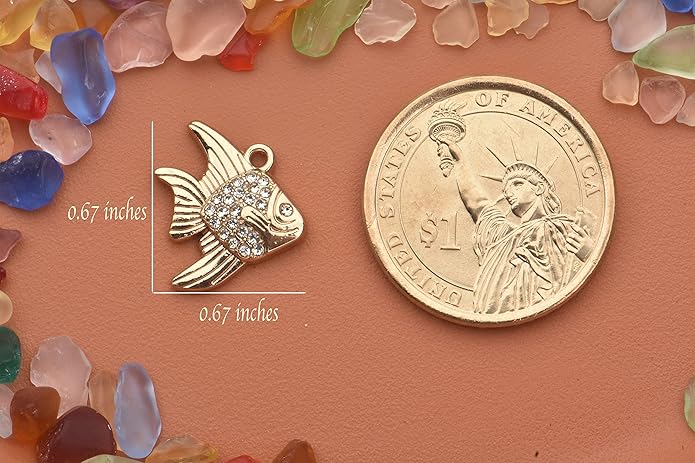Pack of 20 Rhinestone Charms Gold Plated Pendants Pave Crystal Accessories for Necklace Bracelet Jewelry Making DIY Crafting