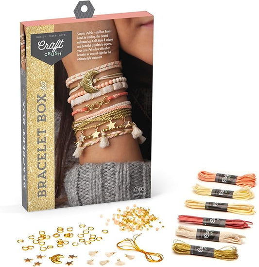 craft crush bracelet making kit - friendship bracelet kit, jewelry making supplies, arts and crafts, sleepover activities, bracelets for teen girls, ages 13+