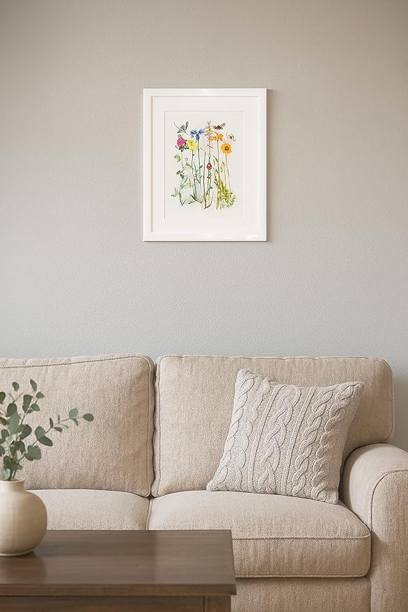 Thea Gouverneur Wildflowers Cross Stitch Kits - Inspirational Crafts for Adults with 16 Count Aida, DMC Threads & Hoop - Create Beautiful Cross Stitch Art