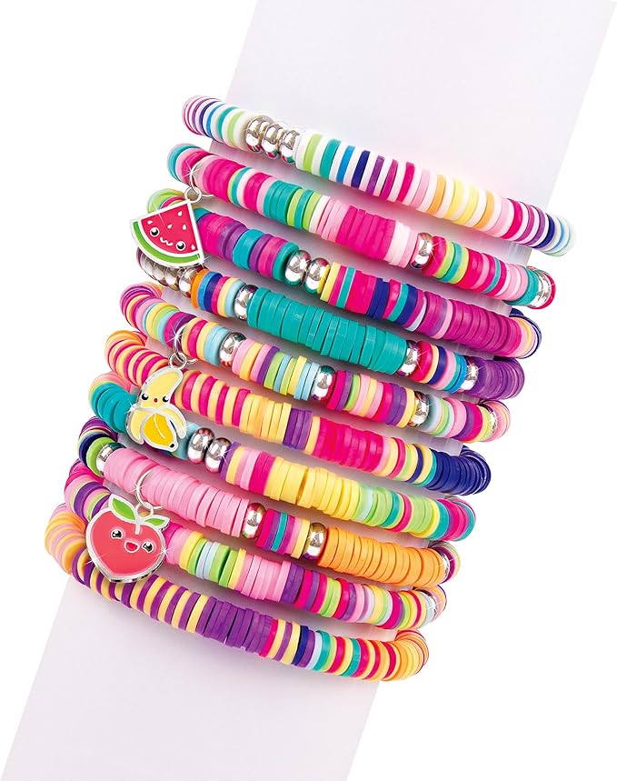Make It Real Swift Clicks Heishi Bracelet Maker Beads with Storage Case - 3,356 Colorful Beads for Kids Ages 8+