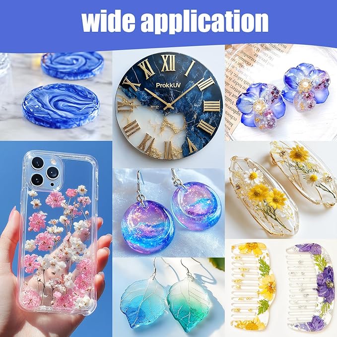 Epoxy Resin Kit, 32OZ Crystal Clear Resin Epoxy, Bubble Free, No Yellowing, UV Resistant, Food Safe, Easy Mix 1:1 for DIY Crafts Resin Jewelry Making(16OZ x 2)