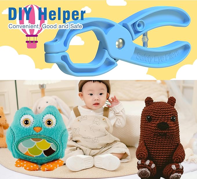 GEOCCI Safety Eye Tool Auxiliary Tool for Attaching Safety Eyes for Crocheting Safety Eyes Crochet Tools for Amigurumi Crochet & Stuffed 5-30mm Animal Eyes Making Supplies Tool(Blue 1pcs)
