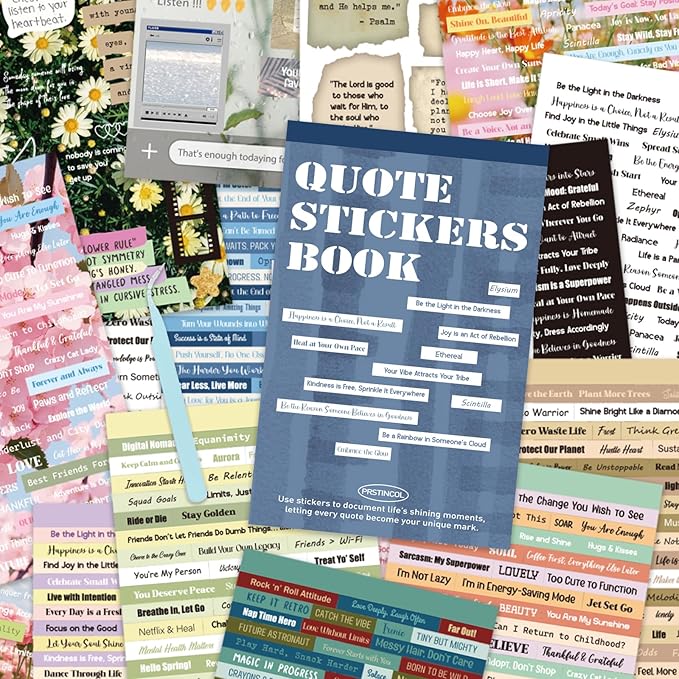 2346PCS Quote Stickers,48 Sheets Scrapbook Supplies Kit Word Stickers for Journaling, Card Making, Vision Board Supplies for Adults Crafting