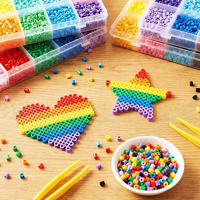 Libima 28000 Pcs 28 Colors Fuse Beads Bulk for Kids Art and Crafts Assorted Iron Beads Set Multicolored for Birthday Gift Bracelet Making Accessories (2.6mm)