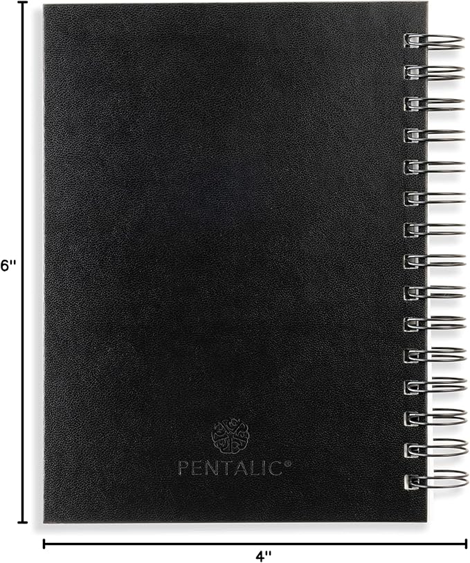 Pentalic - 4"x 6" Double Wirebound Sketchbook, 80 Sheets, Black