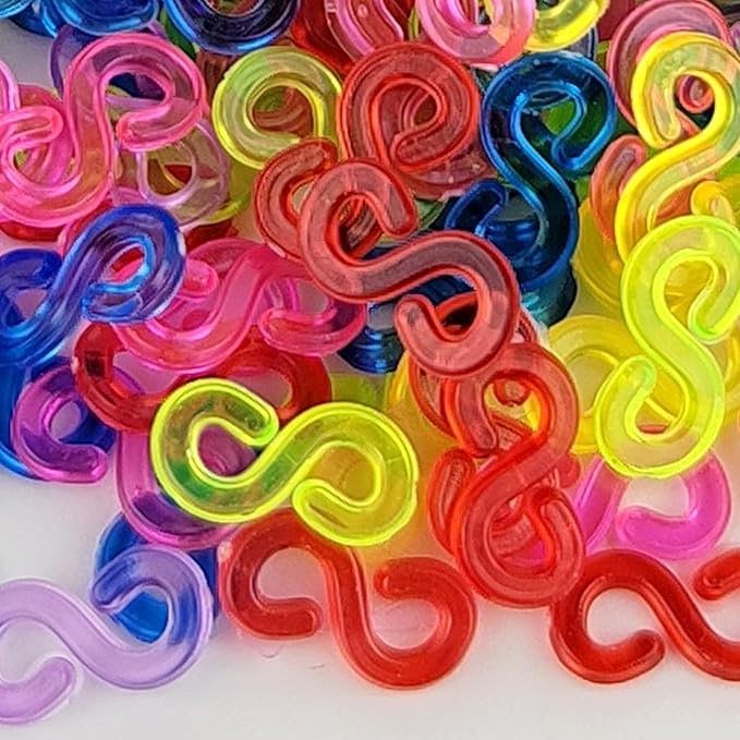 GAADSKCER 1000 Pcs S Clips Rubber Band Bracelet kit Rubber Band Bracelet kit for DIY Handicraft Loom Bracelet Rubber Bracelet (Multicolored)