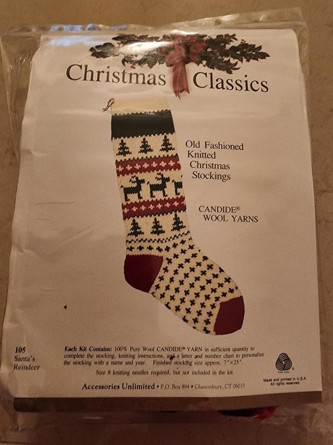 Christmas Stocking Knitting Kit - Santa's Reindeer