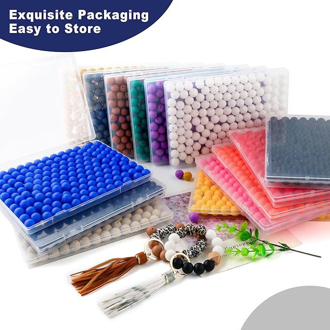 150Pcs 15mm Silicone Beads for Keychain Making Bracelet Necklace, Bulk Round Silicone Beads for Pens(Navy Blue)