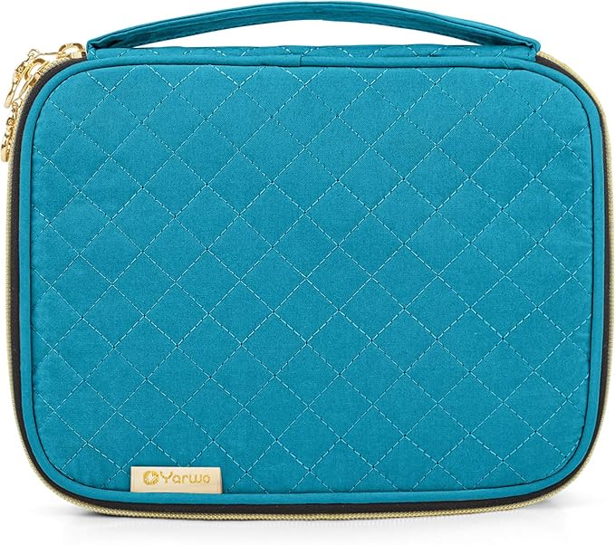 Yarwo Crochet Hook Case, Travel Organizer Holder for Crochet Hooks, Circular Knitting Needles, Knitting Needles (up to 8") and Other Supplies, Teal (Bag Only, Patented Design)