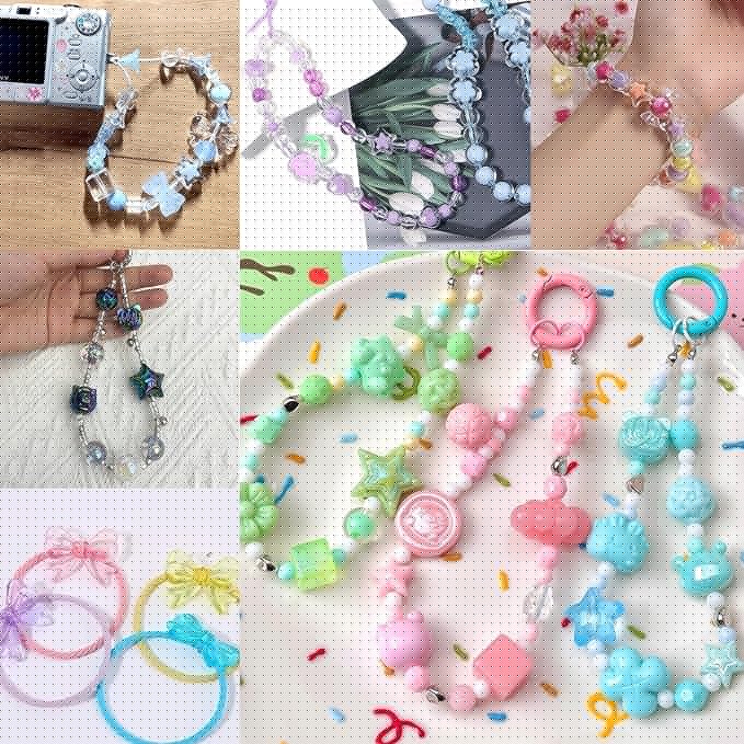 Assorted Acrylic Beads for Bracelet Making Kit, 150g Pink Cute Beads for Keychain Making, Kandi Charms, Kawaii Jewelry Making, DIY Crafts