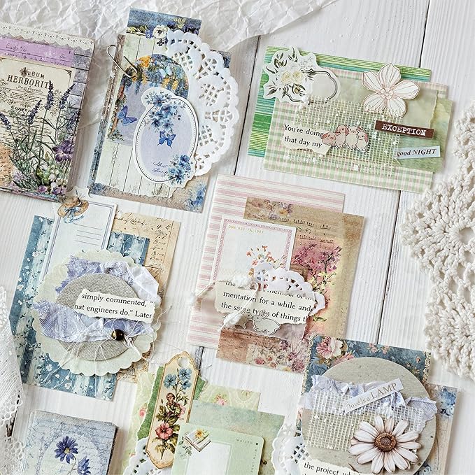 400PCS Vintage Scrapbook Paper Journaling Scrapbooking Supplies Kit Decorative Craft Paper Assorted for Bullet Junk Journals Card Making Crafts, County Post Office