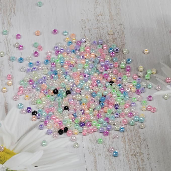 3mm 8/0 Seed Beads Kit - 6720pcs Bulk Glass Beads with Storage Box, 24 Colors (280pcs/Each) for Jewelry Making, DIY Crafts, Clothing Accessories, Handmade Decor