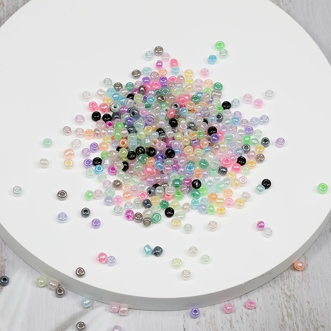 4mm 6/0 Seed Beads Kit - 3120pcs Bulk Glass Beads with Storage Box, 24 Colors (130pcs/Each) for Jewelry Making, DIY Crafts, Clothing Accessories, Handmade Decor