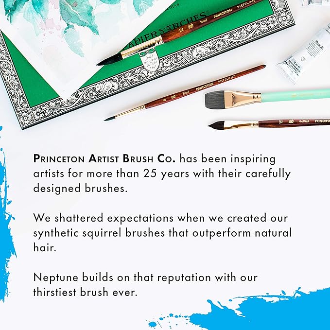 Princeton Artist Brush, Neptune Series 4750, Synthetic Squirrel Watercolor Paint Brush, Script Liner, Size 1