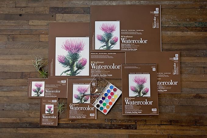 Strathmore 440-1 400 Series Watercolor Pad, 9"x12" Wire Bound, 12 Sheets